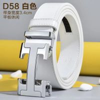 2023 Golf Mens Luxury Belt Fashion New Leather Automatic Buckle White Korean Pants Belt Youth Trend White Belt 110 -125cm Belts