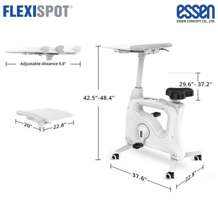flexispot-by-essen-จักรยานปั่นพร้อมโต๊ะทำงาน-รุ่น-v9-สีขาว