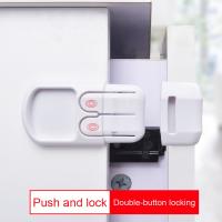 Plastic Baby Safety Drawer Lock Safe Buckle Cabinet Drawer Locks Adhesive No Drilling for Children Kids Protection Home Security