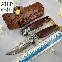 Supknife มีดดามัสกัส มีดสวยงาม มีดพับแบบพกพา แถมฟรีซองหนัง ด้ามจับไม้แท้ แกนกลางใบมีด VG10 ความคมจัดๆ  เปิดใบมีดลื่นๆๆด้วยบอลแบริ่งลูกปืน