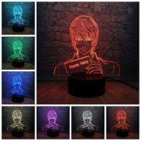 ของเล่นเด็กวัยรุ่นหลอดไฟตกแต่งบ้านด้วยโคมไฟ Led ไฟกลางคืน3มิติรูปโน๊ตความตายจากอะนิเมะ Rgb หลากสีสัน