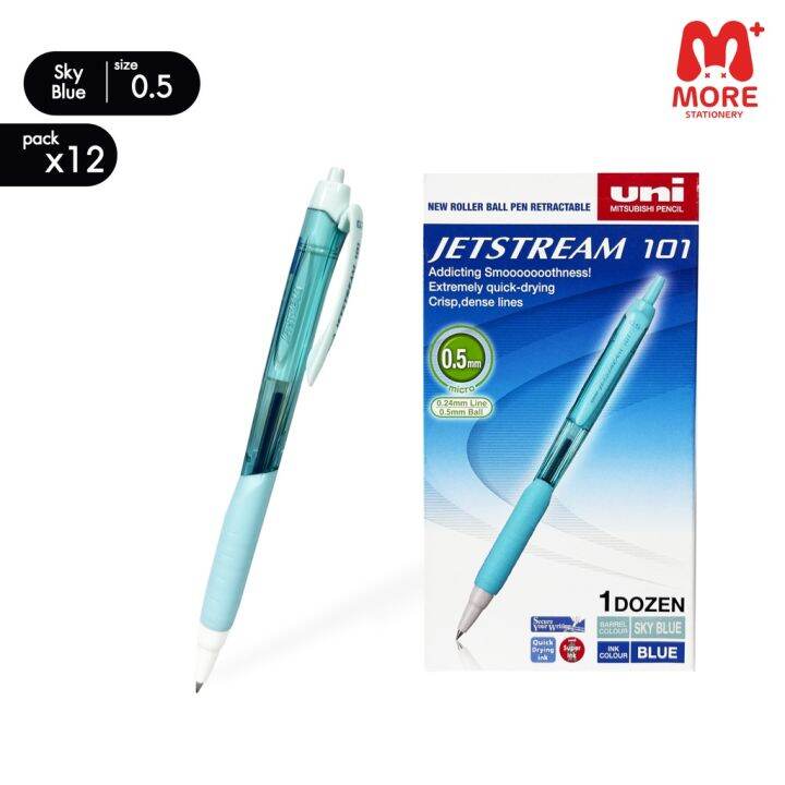 uni-ยูนิ-ปากกาลูกลื่น-กล่อง-12-ด้าม-รุ่น-jetstream-101-รหัส-sxn-101fl-แบบกด-sx-101fl-แบบฝาปิด