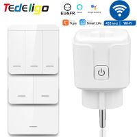 Tuya Smart Socket WiFi RF 433MHz Plug 220V 3000W Wireless Remote Control Outlet Switch EU Voice Control for Alexa Google Home Ratchets Sockets