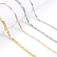 【CC】 2023 Layer Flat Snake Chain Braided Herringbone Necklace Wholesale Jewelry