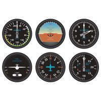 Set of 6 Aircraft Avionics Instruments Coasters Airplane Flying Gages Flight Panel Set Navigator Home Decor Aviator Pilot Gift