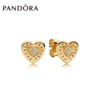 Pandoraˉ Shine logo love earrings 267382CZ heart-shaped simple personality fashion earrings Hoop earrings Stud earrings Drop earrings women jewelry Pandoraˉ earrings Stud earrings