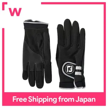 FootJoy Men's RainGrip Golf Gloves, Pair (Black)