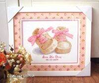 【CC】 Stich Birth Certification Pink Shoes Cotton Fabric Needlework Embroidery Crafts Counted Cross-Stitching