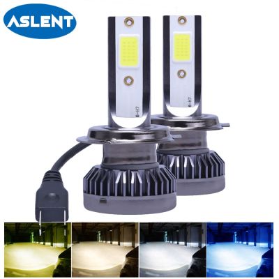 ASLENT 2Pcs mini H7 H4 LED Bulb Hi-Lo Beam Car Headlight H11 H1 H8 H3 H9 9005/HB3 9006/HB4 Auto Headlamp LEDs yellow white 8000K Bulbs  LEDs  HIDs
