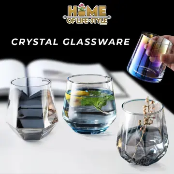 Diamond Glass Cup With Handle, Heat-resistant Single-layer Borosilicate Glass  Cup, Clear Hexagonal Juice Glass, Home Drinking Cup