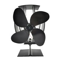 ▦℡☒ Wood Stove Fan Small Designed 4 Blades Heat Fireplace Fans For Wood/Log Burner/Fireplace Black TP2002-4