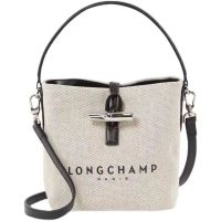 LONGCHAMP 2022ใหม่กระเป๋าทรงถัง Niche ผ้าใบออกแบบแบบพกพากระเป๋าแมสเซ็นเจอร์สะพายไหล่ผู้หญิงสบายๆ