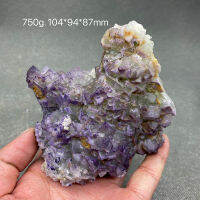 100 Natural Purple Stepped Fluorite Cluster ตัวอย่างแร่อัญมณีระดับหินและคริสตัล