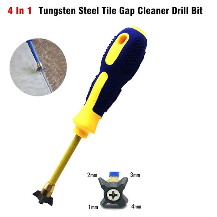 Professional 4In1 Tungsten Steel Tile Gap Cleaner Cone Ceramic Tile