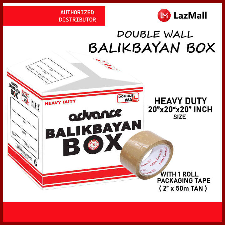 Double Wall Heavy Duty White Balikbayan Box with 1roll Packaging Tape