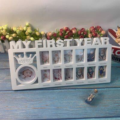 【CW】 Year Baby Keepsake Frame 0 12 Months Pictures Photo Souvenirs Kids Growing Memory 3 Colors NEW