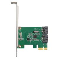 ASM1061ชิพ PCIe 2.0X1ถึง2 SATA3.0พอร์ตไรเซอร์การ์ด SATA III ไปยัง PCI-E อะแดปเตอร์ SATA3การ์ดขยาย6GBPS การ์ดแปลงสัญญาณอะแดปเตอร์ FJK3825