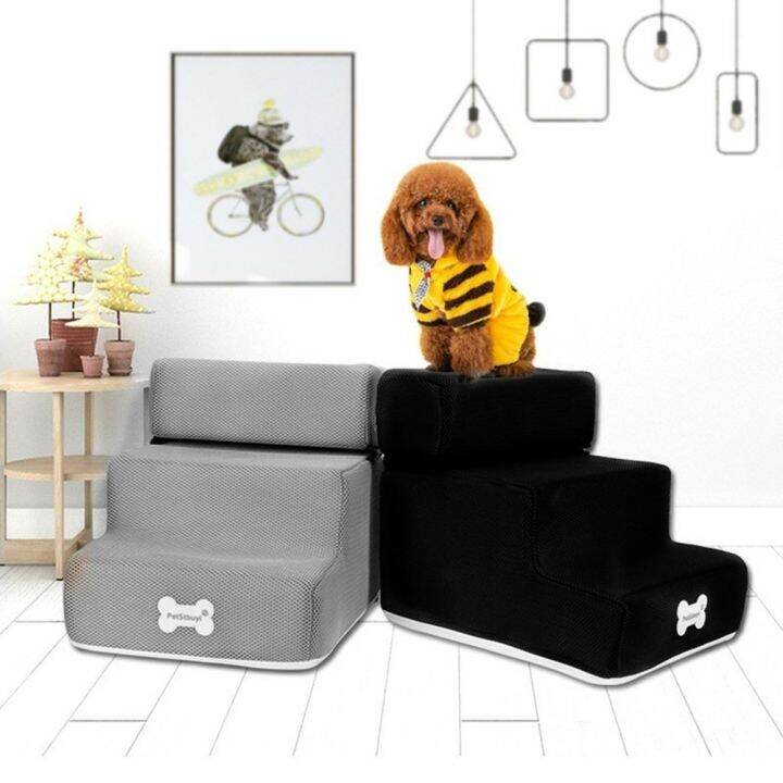 Pet Ramp Ladder Small Pet Steps Stair Dogs And Cats Pet 3 Steps Bed