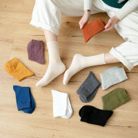 2020 womens socks new solid color casual cotton socks black white purple yellow orange socks