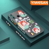 YIWESAN เคสสำหรับ4C Infinix Smart 4สมาร์ทเคส X653การ์ตูนน่ารักนางเงือกดีไซน์ใหม่สี่เหลี่ยมเคสโทรศัพท์เนื้อแข็งกันกระแทกเคสซิลิโคนนิ่มคลุมทั้งหมดเคสป้องกันเลนส์กล้อง