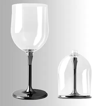 Portable Collapsible Wine Glass Travel Wine Glasses, Wine Glass to Go, Shatterproof Plastic Wine Glasses Reusable with Detachable Stem, Unique Wine