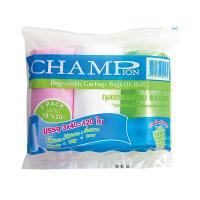 [ส่งฟรี!!!] แชมเปี้ยน ถุงขยะม้วน คละสี ขนาด 18x20 นิ้ว x 3 ม้วนChampion Garbage Bags On Roll 18x20" Pack 3 Rolls