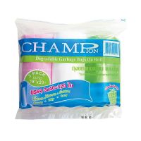 พร้อมจัดส่ง แชมเปี้ยน ถุงขยะม้วน คละสี ขนาด 18x20 นิ้ว x 3 ม้วน Champion Garbage Bags On Roll 18x20" Pack 3 Rolls โปรโมชั่นพิเศษ มีเก็บเงินปลายทาง