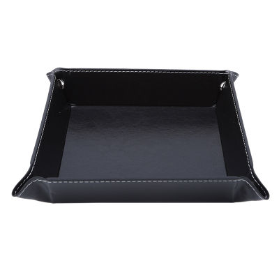 CreativeFoldable Dice Tray PU Leather Trinket Folding Tray Collapsible Phone Key Wallet Coin Desktop Storage Sundries Box