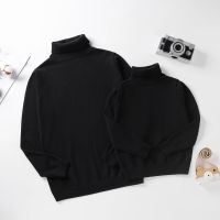 Family Matching Autumn Sweater Father Son Mother Daughter Solid Thin Sweater Children Sweater Knit Basic Outwear Family Look