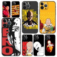 Anime One Punch Man Saitama Luxury Protection Soft Phone Case For iPhone 13 14 12 11 Pro MAX Mini XR X SE XS 7 8 Plus Full Cover Phone Cases