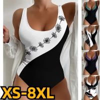 【JH】 2023 Fashion Swimwear Large Size Swimsuit Vacation Beachwear Piece Print New Design Printed 8XL