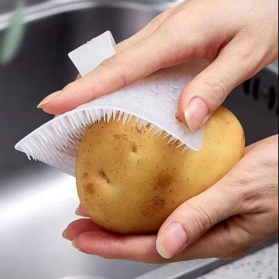 【CC】 Soft Cleaning Tools Silicone Dish Scrubber Crevice Household Fruit Vegetable Accessories