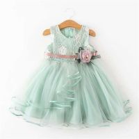 Summer Girls Evening Dress Rose Sleeveless Birthday Party Toddler Young Children Yarn Tutu Dresses Kids Clothes 1 To 5 Years  by Hs2023