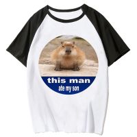 2023 NewCapybara Top Tees ผู้ชาย Casual Streetwear คู่เสื้อผ้า Top Tees เสื้อผ้าคู่ Graphic Tees ผู้หญิง