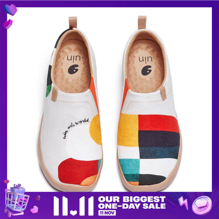 UIN Women's Slip Ons Canvas Lightweight Flats Sneakers Walking Casual