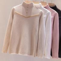 【CW】 Sweater Half Collar Cold Elastic