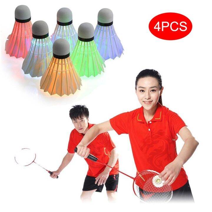 4-pcs-led-badminton-shuttlecocks-lighting-birdies-shuttlecock-glowing-badminton-for-outdoor-sports-sal99