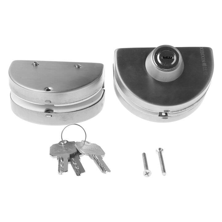Glass Door Lock Stainless Steel Double Bolts Swing Sliding Door