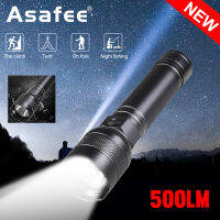 Asafee 500LM 2205 TG3 LED Outdoor Camping Torch Fixed Focus Flashlight Use 18650 Battery 5 Gears Press Switch Type-C USB Charging IPX4 Waterproof