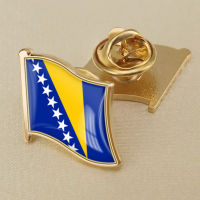 Bosnia and Herzegovina Country Bosnia and Herzegovina National Flag Crystal Resin Drop Badge Brooch Flag Badges of All Countries in the World All-metal Brooch Copper Brooch Collection