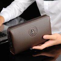 ✖☞❏ New Mens Leather Clutch Bag Mens Bag Anti-theft Combination Lock Handheld Business Mens Large Capacity Wallet Handbag Men