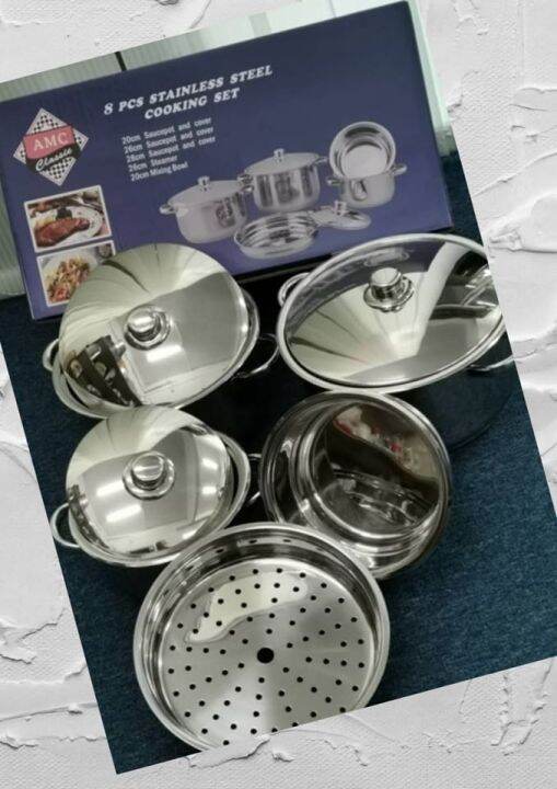 AMC Classic 8pcs Cookware Set Lazada
