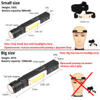 Multi-function LED Flashlight 5 Lighting Mode USB Rechargeable COB Work Light Adjustable Lamp Head Tail Strong Magnetic Torch