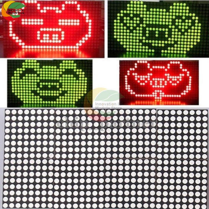 16x32 Dot Matrix Red and Green Dual Color Control LED Display Module ...