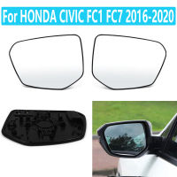 เลนส์กระจกมองหลังสำหรับ HONDA CIVIC FC1 FC7 2016-2020สีฟ้าสีขาวพร้อมฟังก์ชั่นอุ่นซ้ายขวาด้านนอกกระจกมองหลังด้านข้าง