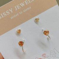 SissyJewelry // ต่างหูเงินแท้ เซ็ท Loveable Heart ประดับ พลอยหัวใจ cz มี 3 สี Pink/Lavender/Champagne มีแป้นด้านหลัง ต่า บริการเก็บเงินปลายทาง