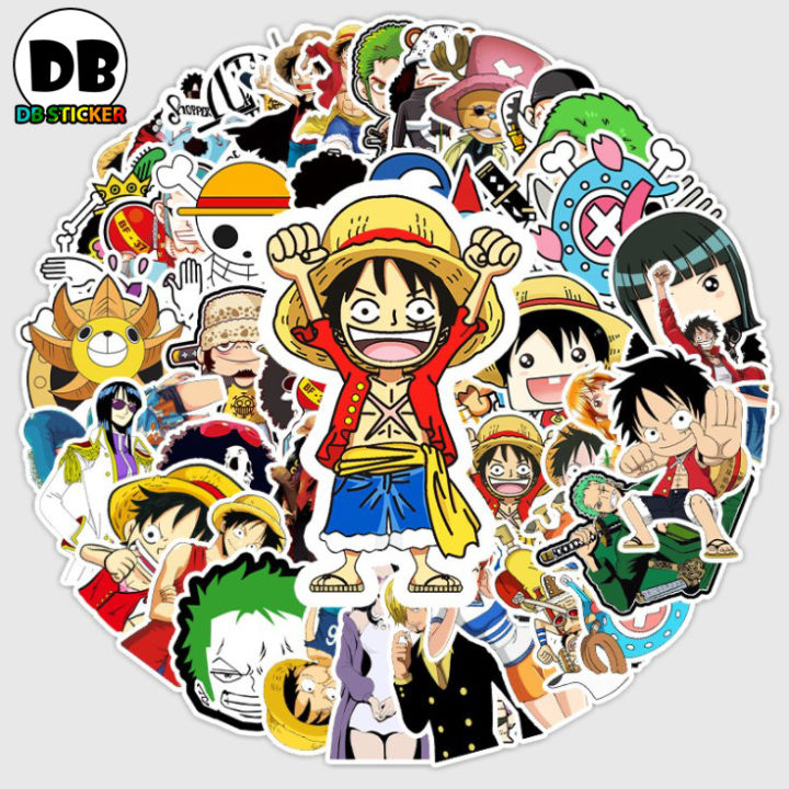 Set 50 Hình] Sticker One Piece cute dán trang trí laptop, mũ nón ...