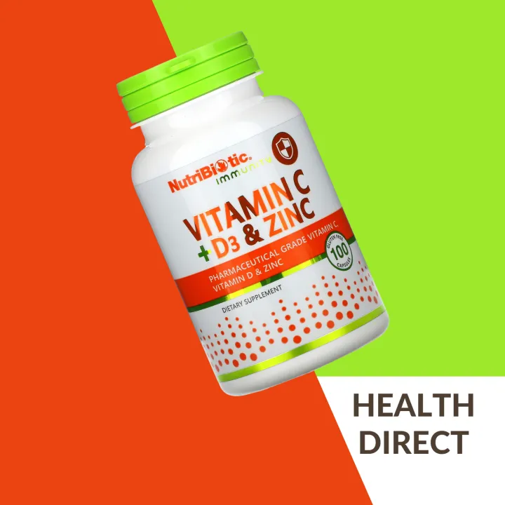 On hand NutriBiotic Immunity Vitamin C + D3 & Zinc 100 Capsules IMMUNE