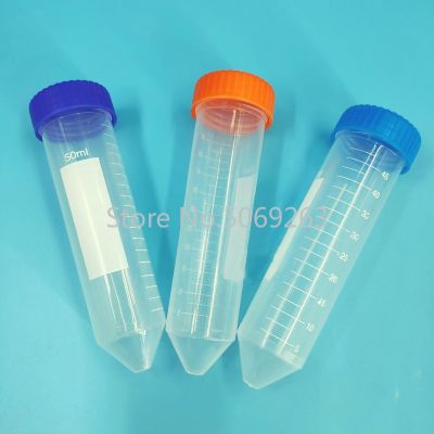 【YF】✘❣☍  100pcs/lot 50mL Bottom Plastic Centrifuge Tube with Screw Cap for Kinds of Laboratory Experiments