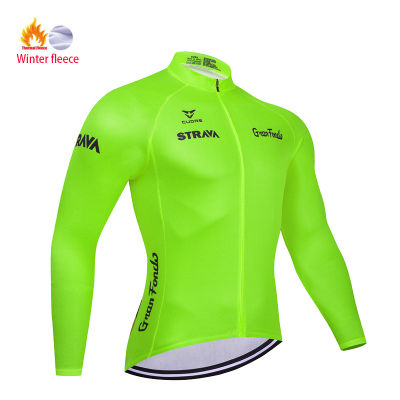 STRAVA  Winter Men Bike Warm Jersey Pro Team Cycling Jackets Thermal Fleece Bicycle Cycling Warm MTB Bike Clothing Jacke